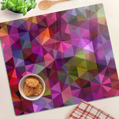 Glass kitchen board Geometry in shades of pink and purple