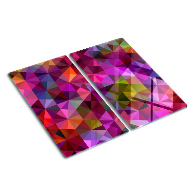 Glass kitchen board Geometry in shades of pink and purple