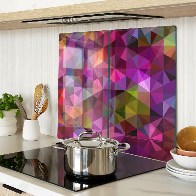 Glass kitchen board Geometry in shades of pink and purple