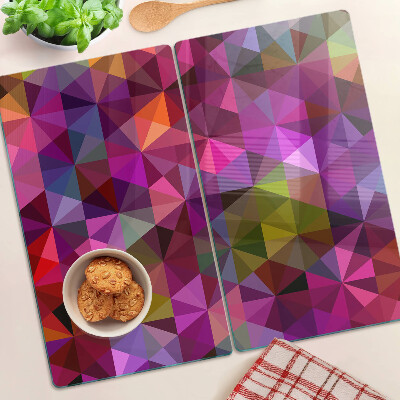 Glass kitchen board Geometry in shades of pink and purple