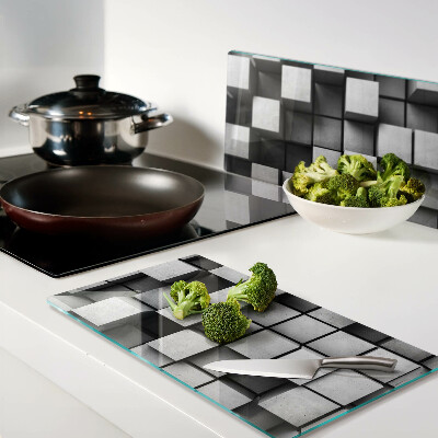 Glass kitchen board Geometric patterns in shades of gray