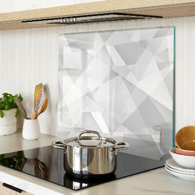 Glass kitchen board Geometry in shades of gray