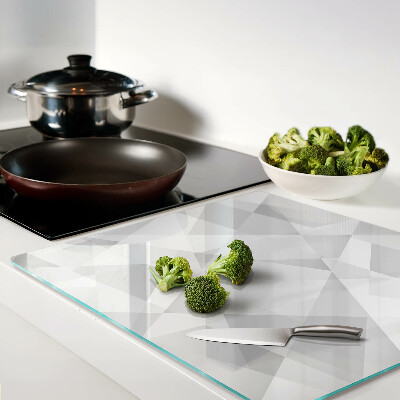 Glass kitchen board Geometry in shades of gray