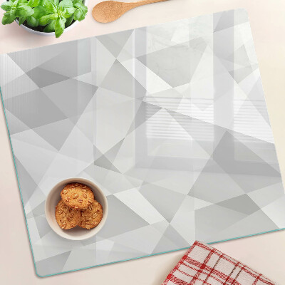 Glass kitchen board Geometry in shades of gray