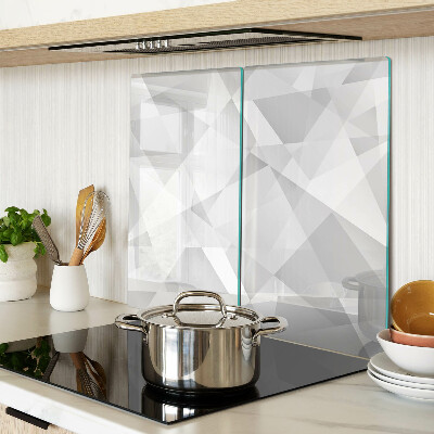 Glass kitchen board Geometry in shades of gray