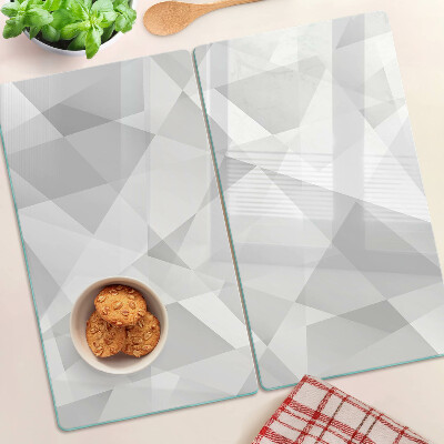 Glass kitchen board Geometry in shades of gray