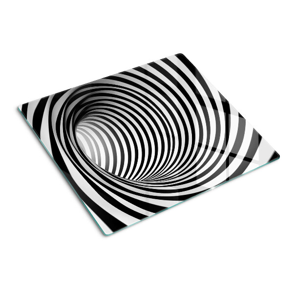 Glass kitchen board Spiral pattern in shades of black and white