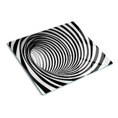 Glass kitchen board Spiral pattern in shades of black and white