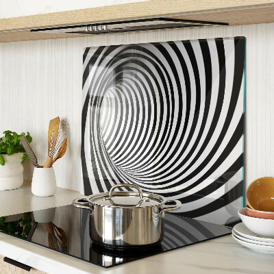 Glass kitchen board Spiral pattern in shades of black and white