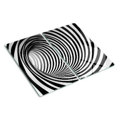 Glass kitchen board Spiral pattern in shades of black and white
