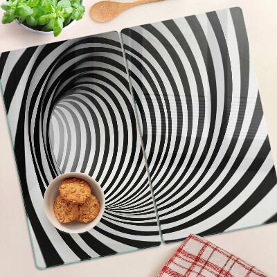 Glass kitchen board Spiral pattern in shades of black and white