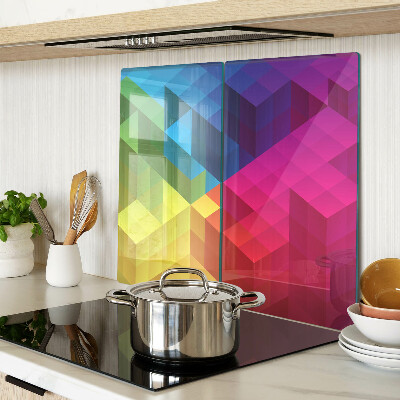 Glass kitchen board Colorful geometry in triangles