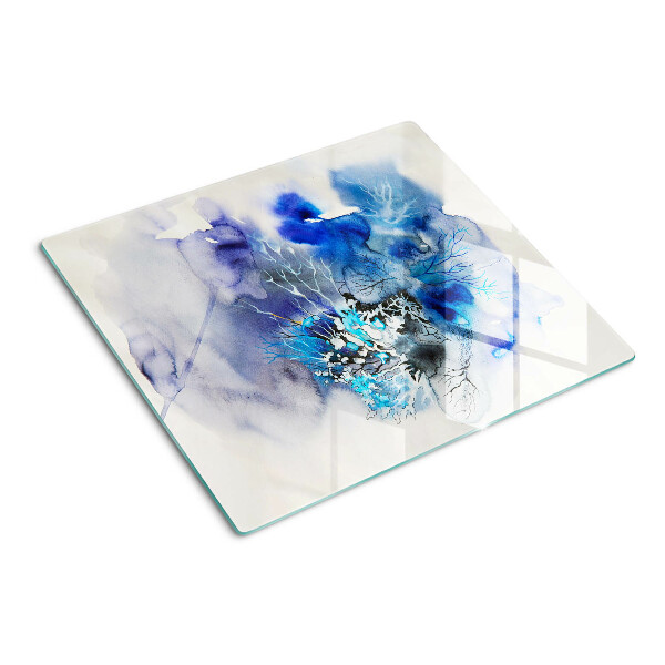 Glass chopping board Abstract blue patterns