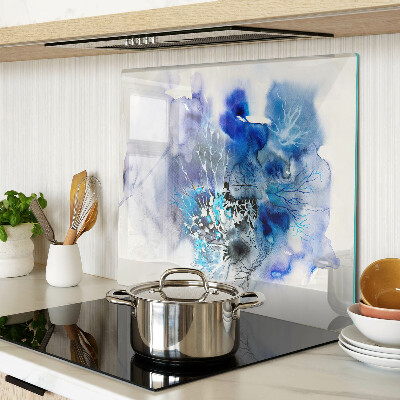Glass chopping board Abstract blue patterns