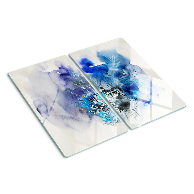 Glass chopping board Abstract blue patterns