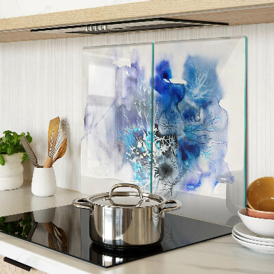 Glass chopping board Abstract blue patterns