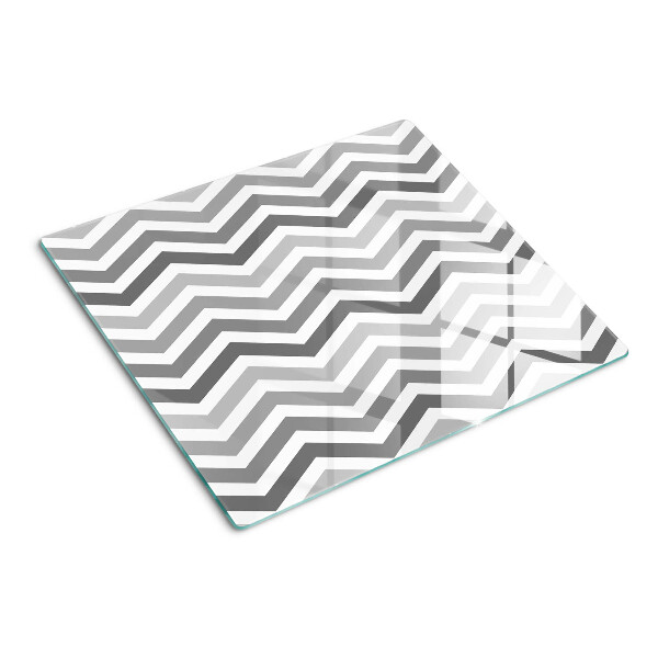 Glass chopping board Zigzags in shades of gray
