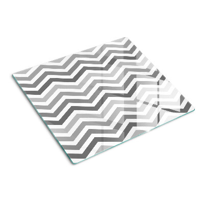 Glass chopping board Zigzags in shades of gray