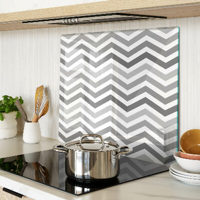 Glass chopping board Zigzags in shades of gray