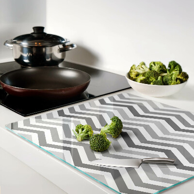 Glass chopping board Zigzags in shades of gray