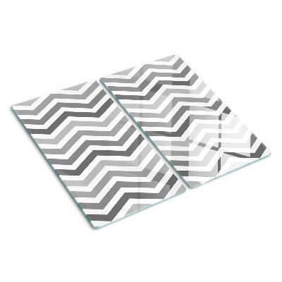 Glass chopping board Zigzags in shades of gray