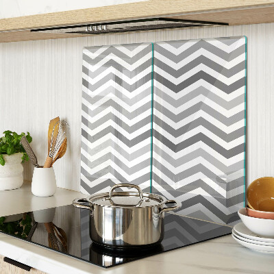 Glass chopping board Zigzags in shades of gray