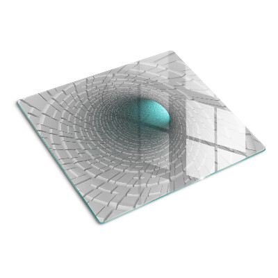 Glass chopping board 3D tunnel with depth effect