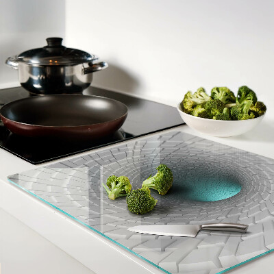 Glass chopping board 3D tunnel with depth effect