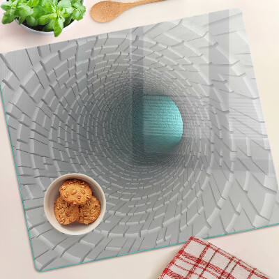 Glass chopping board 3D tunnel with depth effect