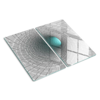 Glass chopping board 3D tunnel with depth effect