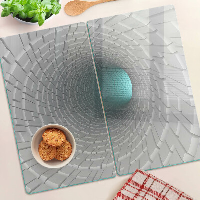 Glass chopping board 3D tunnel with depth effect