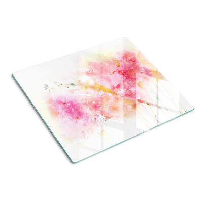 Glass chopping board Floral watercolors in pastel colors