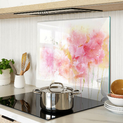 Glass chopping board Floral watercolors in pastel colors