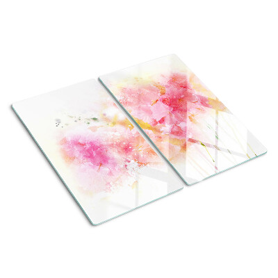Glass chopping board Floral watercolors in pastel colors