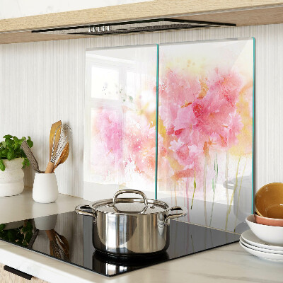 Glass chopping board Floral watercolors in pastel colors