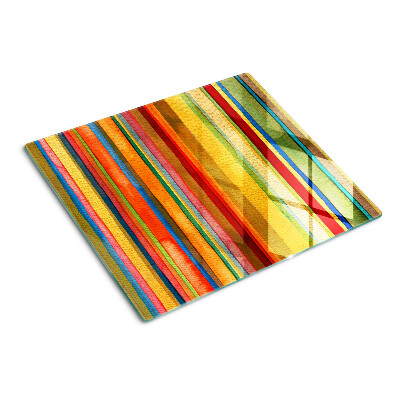 Glass kitchen board Colorful abstract stripes