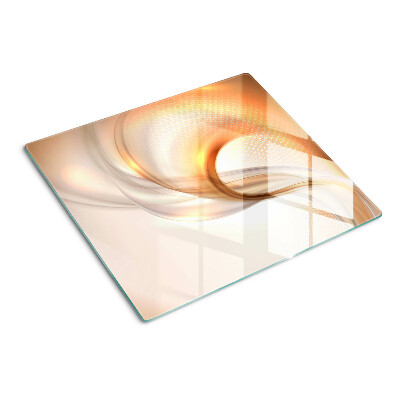 Glass kitchen board Light waves in shades of gold
