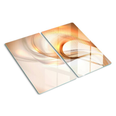 Glass kitchen board Light waves in shades of gold