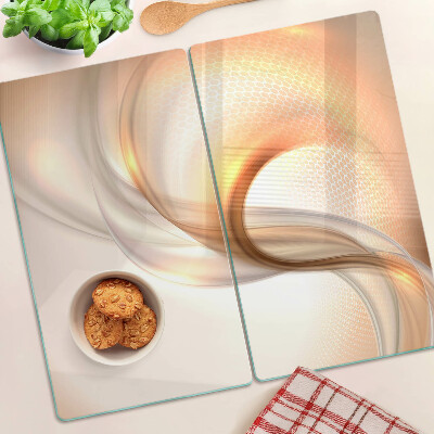 Glass kitchen board Light waves in shades of gold