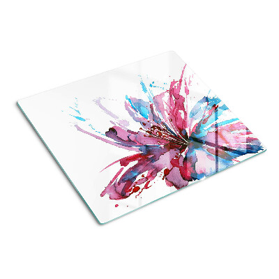 Glass kitchen board Floral watercolors in intense colors