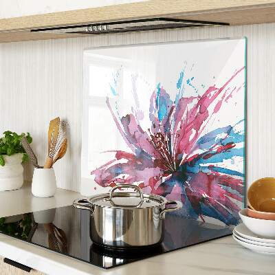 Glass kitchen board Floral watercolors in intense colors
