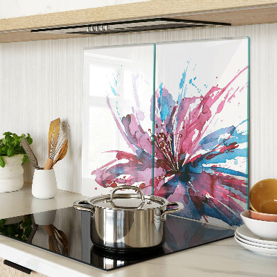 Glass kitchen board Floral watercolors in intense colors