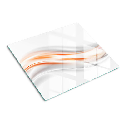 Glass chopping board Waves in shades of orange and gray