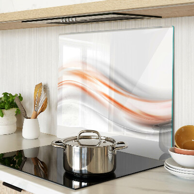 Glass chopping board Waves in shades of orange and gray