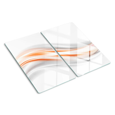 Glass chopping board Waves in shades of orange and gray