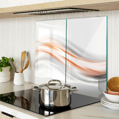 Glass chopping board Waves in shades of orange and gray