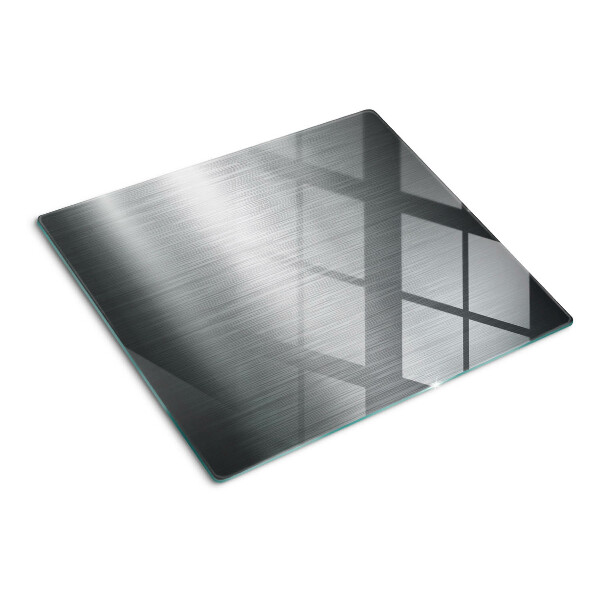 Glass kitchen board Brushed Steel Metallic Effect