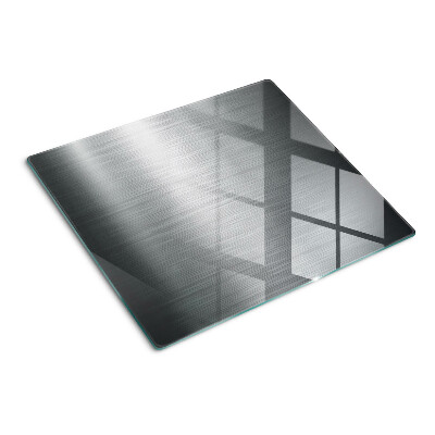 Glass kitchen board Brushed Steel Metallic Effect