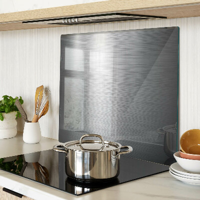 Glass kitchen board Brushed Steel Metallic Effect