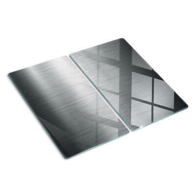 Glass kitchen board Brushed Steel Metallic Effect